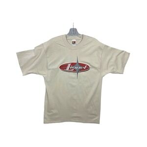 Lionel Star Trains T-Shirt Sz M Light Brown w Red & Gray Short Sleeve 100%Cotton